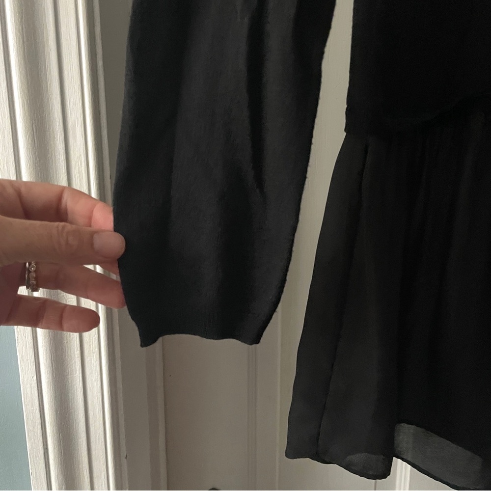 Zara Knit Black Cardigan Peplum Sweater Size S - Picture 5 of 14